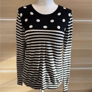 GAP Black a& White Polka Dot and Stripe Sweater